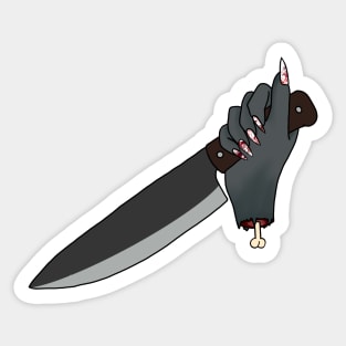 horror knife hand Sticker